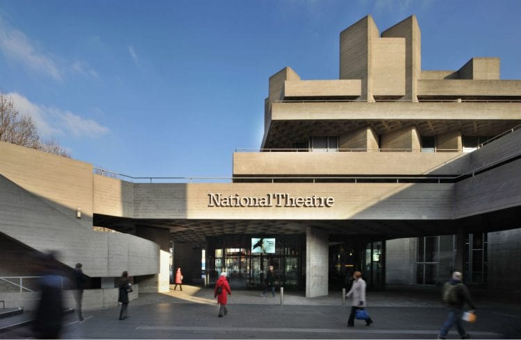 Photo of the National Theatre, view of the entrance taken from the west.