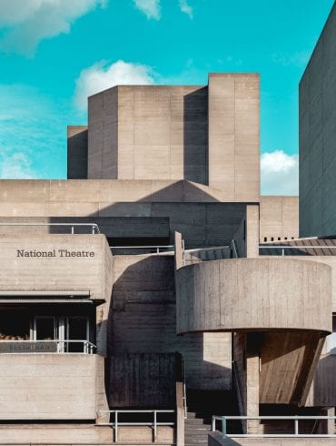 Photo of the National Theatre exterior staircase from the west