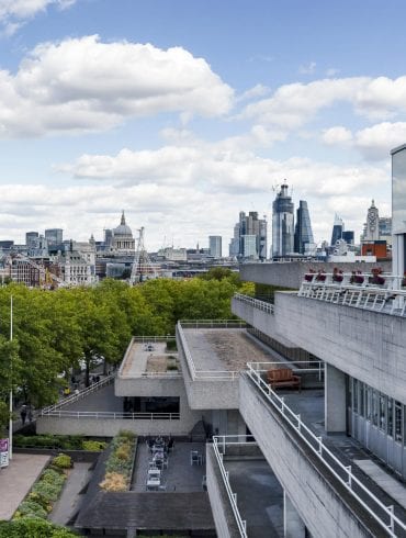 The Buffini Chao Deck event hire space: terraces of The Deck and National Theatre, looking east