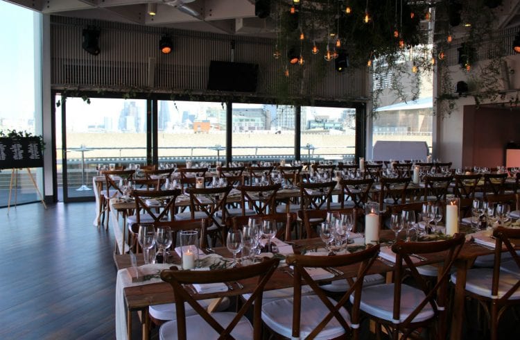 Tables set for a wedding