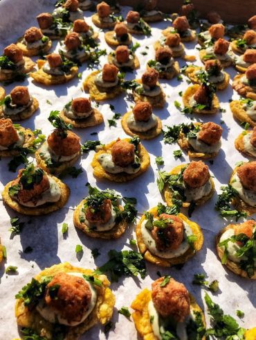 Rows of canapes