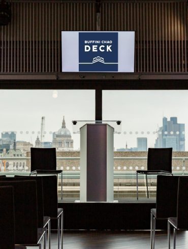 The Buffini Chao Deck: Conference setup with lectern