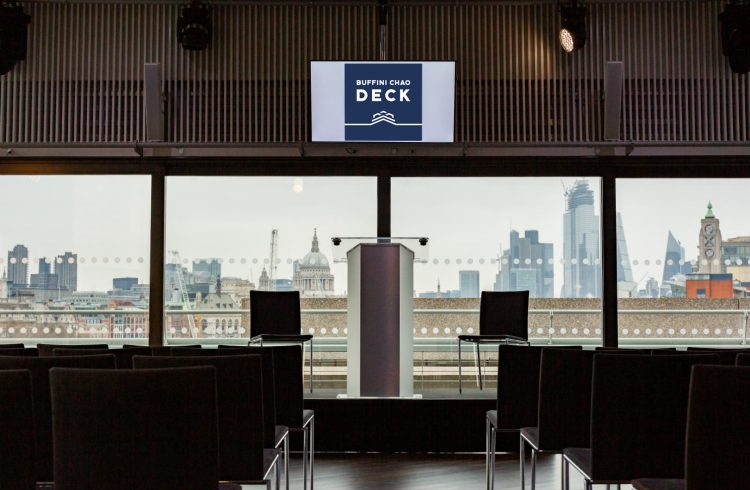 The Buffini Chao Deck: Conference setup with lectern