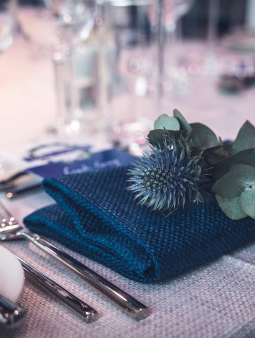 Place setting for wedding at Buffini Chao Deck